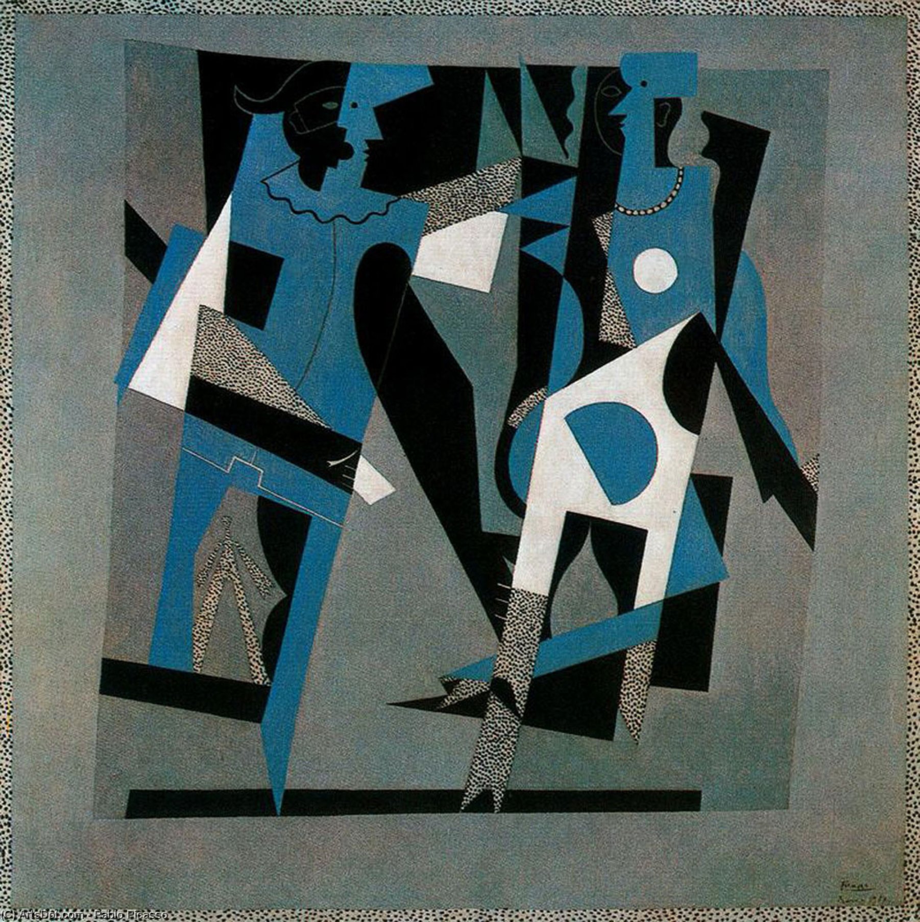 Harlequin And Woman With Necklace — بابلو بيكاسو