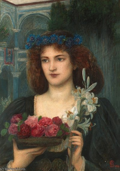Beatrice autorstwa Marie Spartali Stillman, olej na płótnie, malowane ręcznie