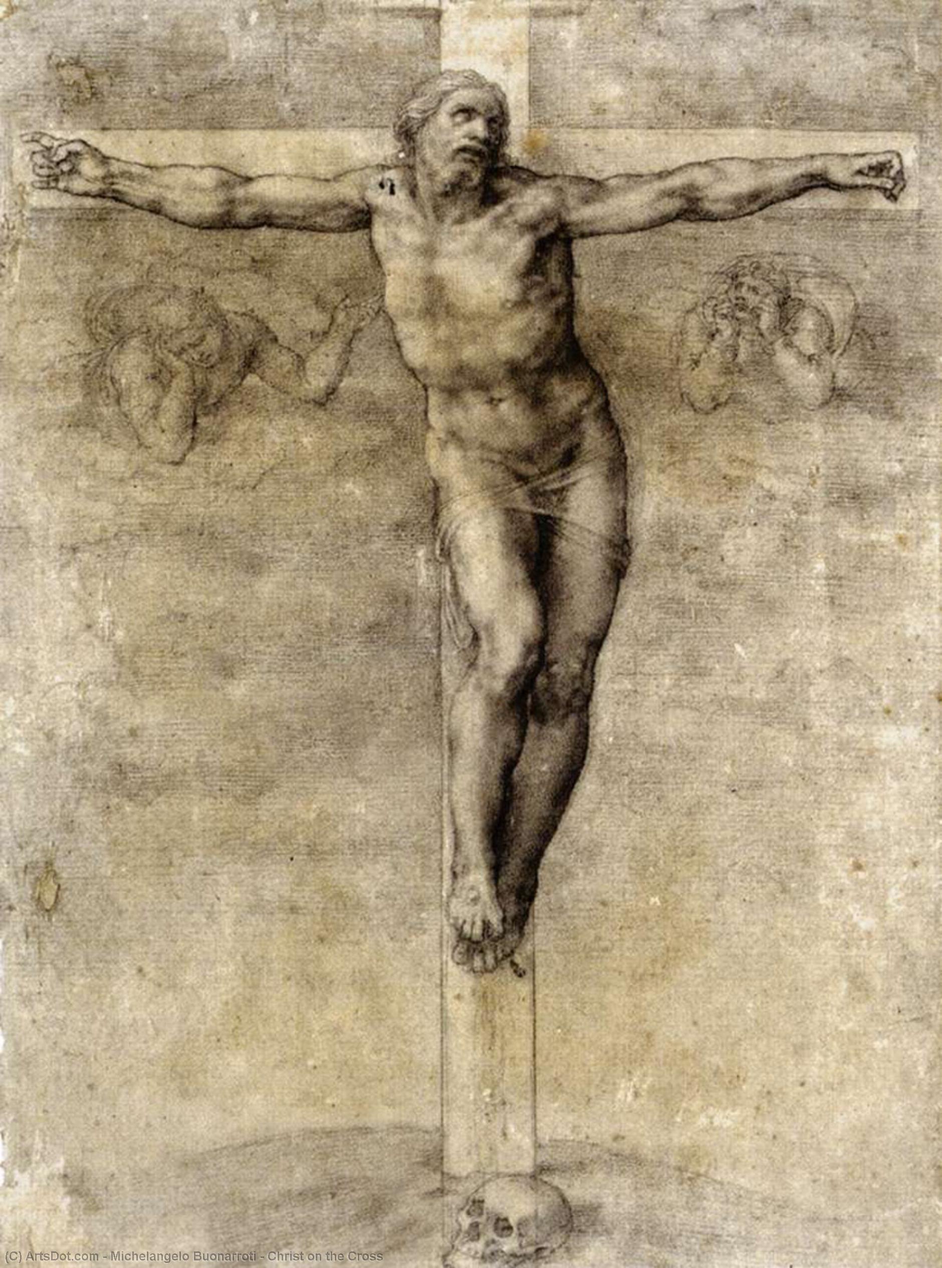 Cristo sulla Croce di Michelangelo Buonarroti, olio su lino dipinto a mano