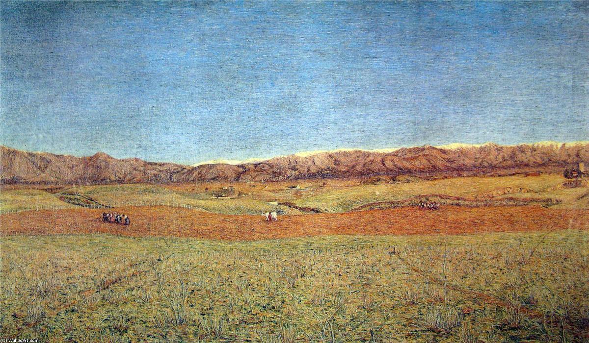 Landscape de Giovanni Segantini, ulei pe pânză pictat manual