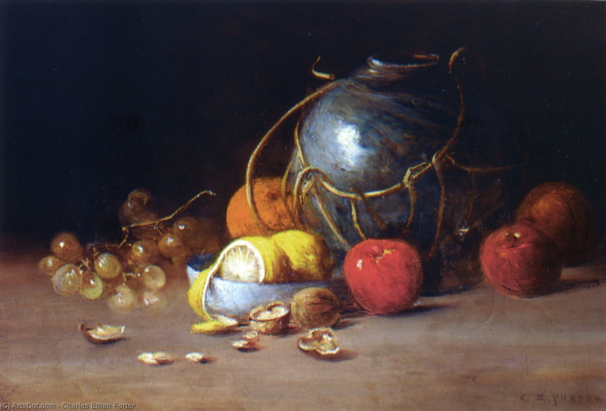 Still Life With Ginger Jar, Fruit And Nuts — Charles Ethan Porter