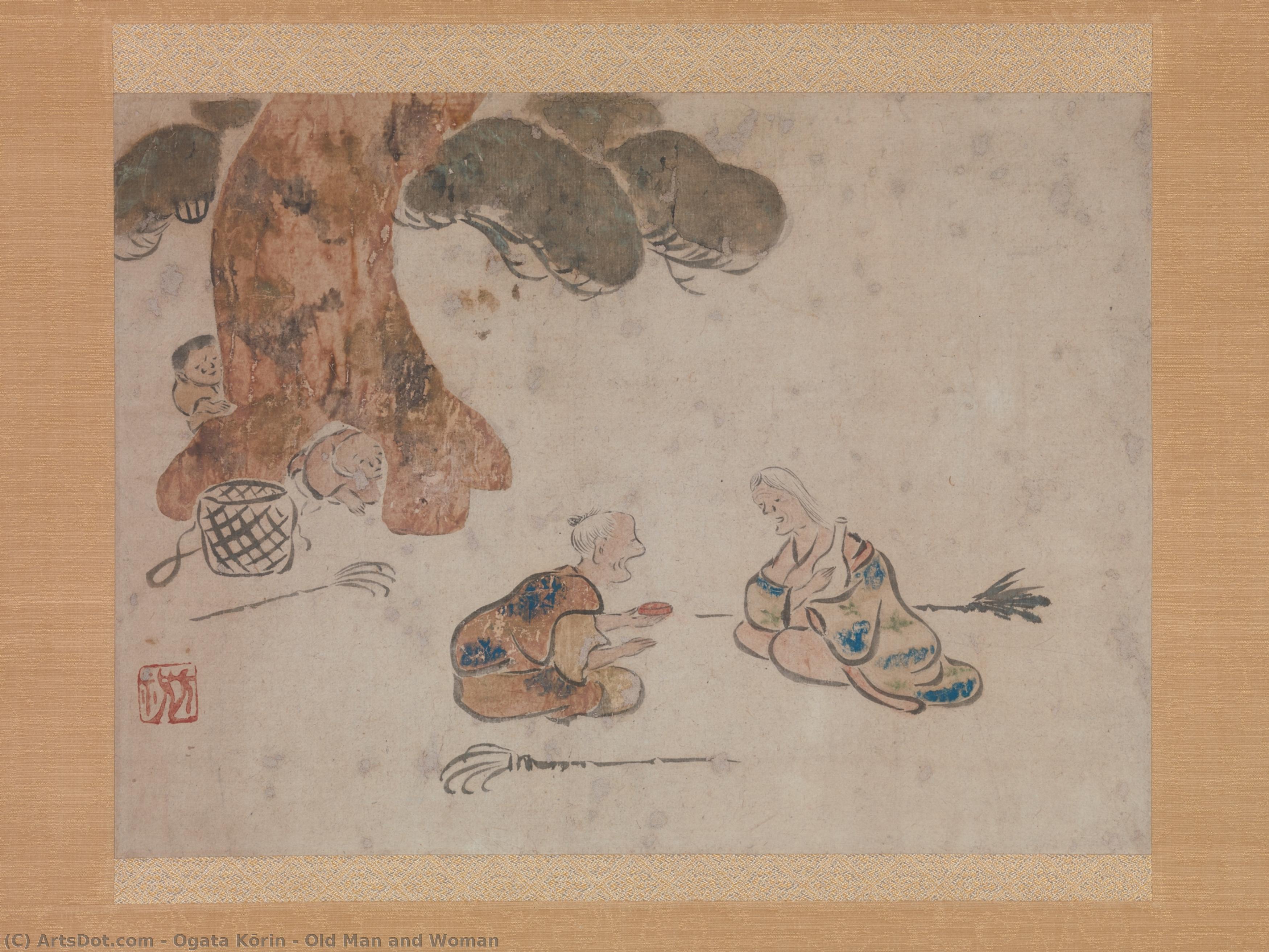 Old Man And Woman — 小林光琳