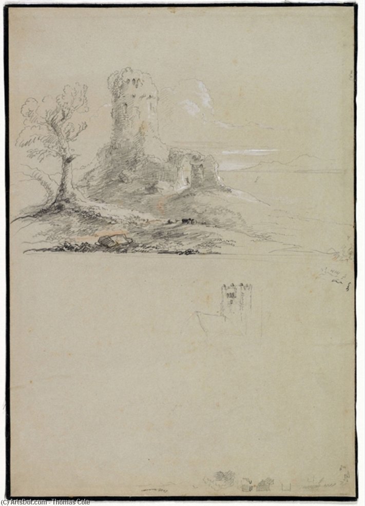 Ruined Castle By A Bay — Thomas Cole