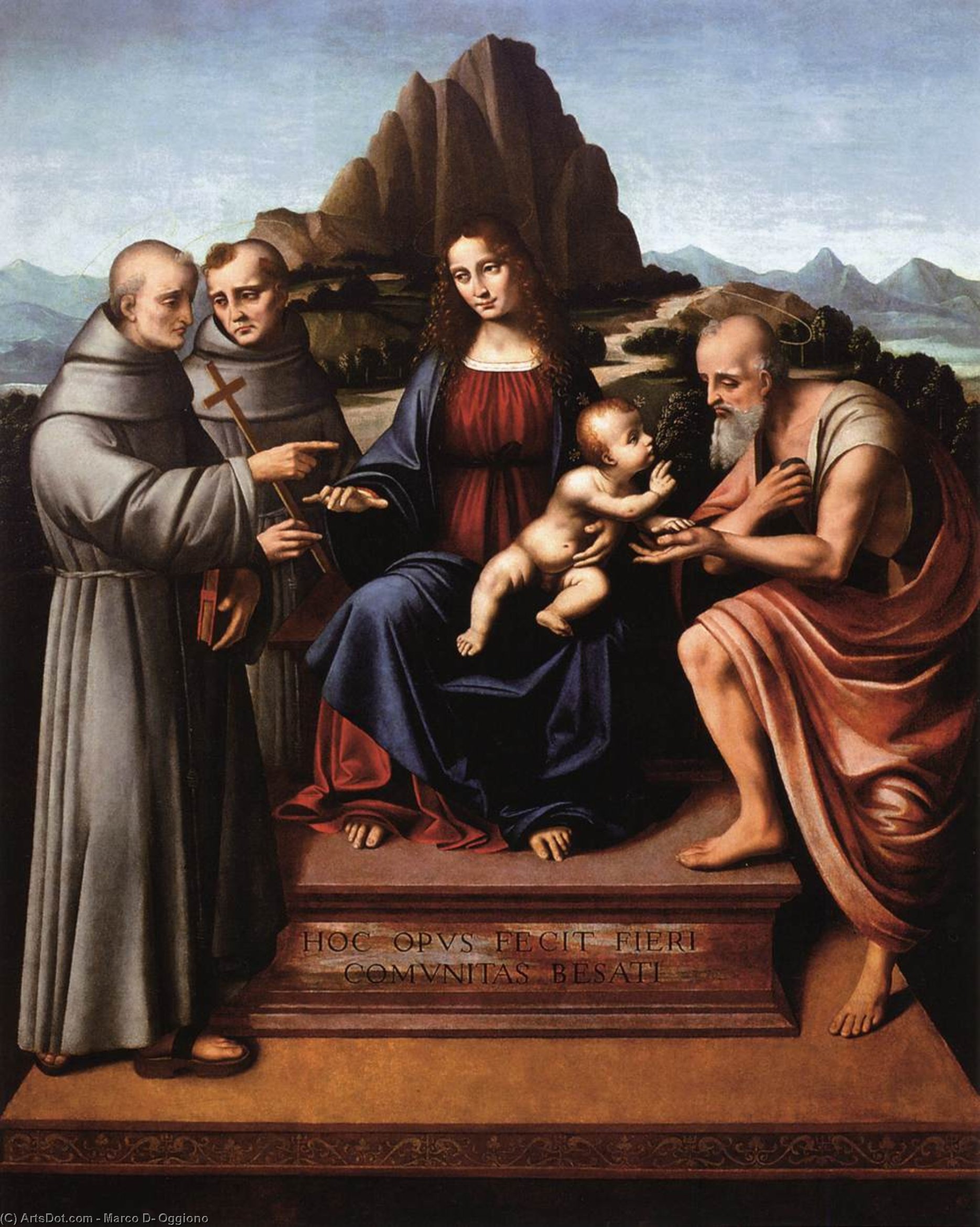 Virgin And Child Enthroned With Saints — Marco D' Oggiono