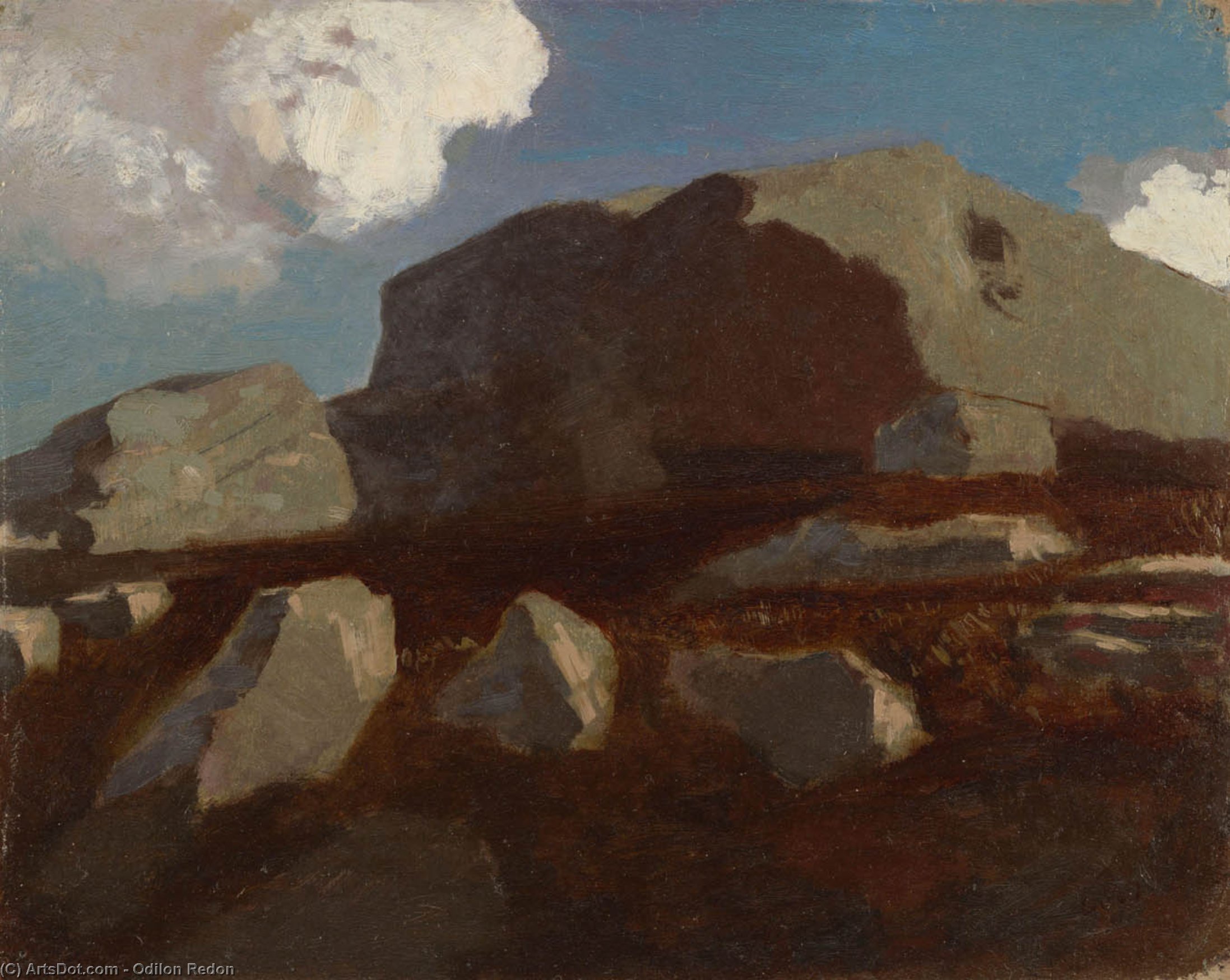 Landscape With Rocks, Near Royan — Odilon Redon