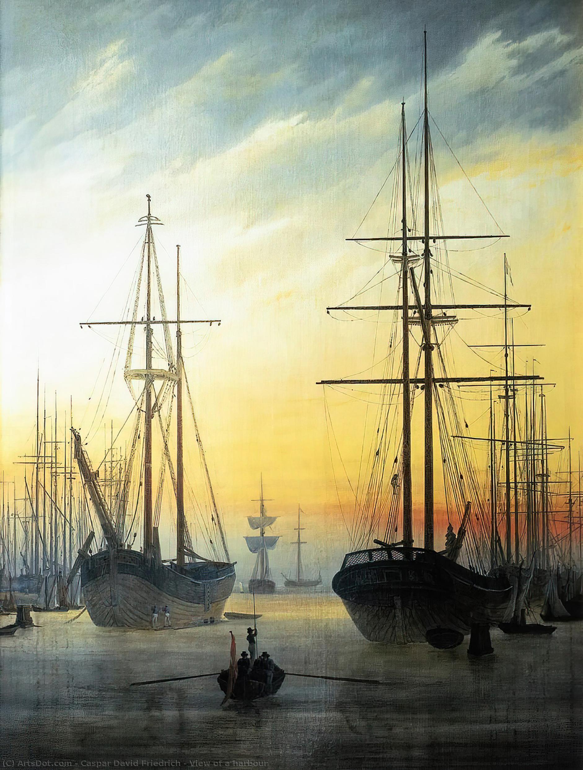 View Of A Harbour — Caspar David Friedrich