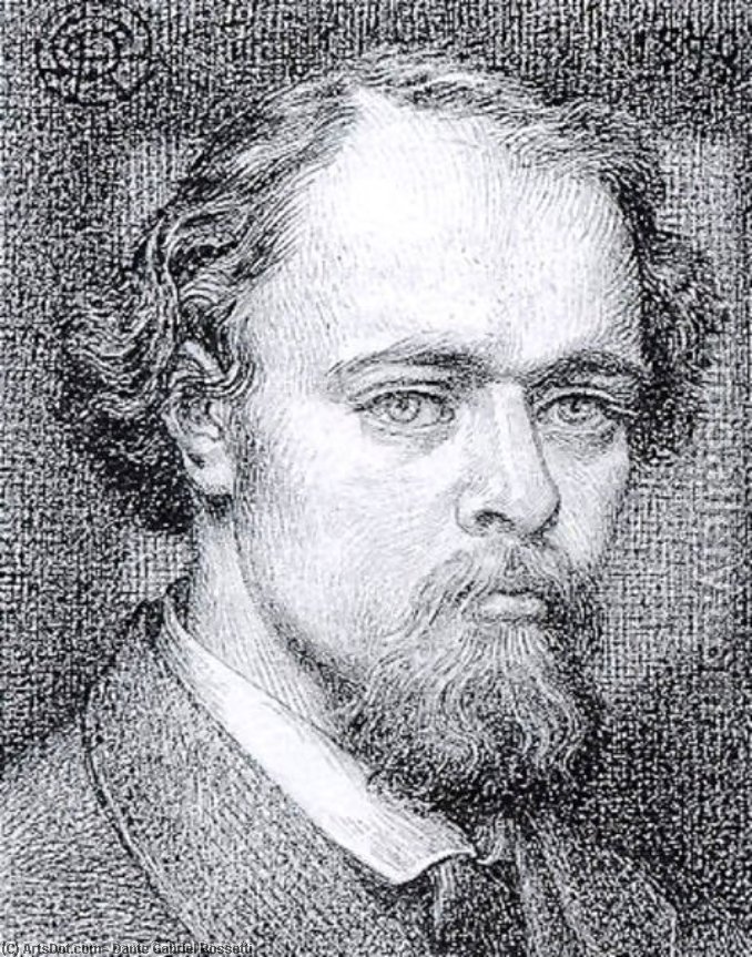 Autoportrait by Dante Gabriel Rossetti, oil on linen painted by hand