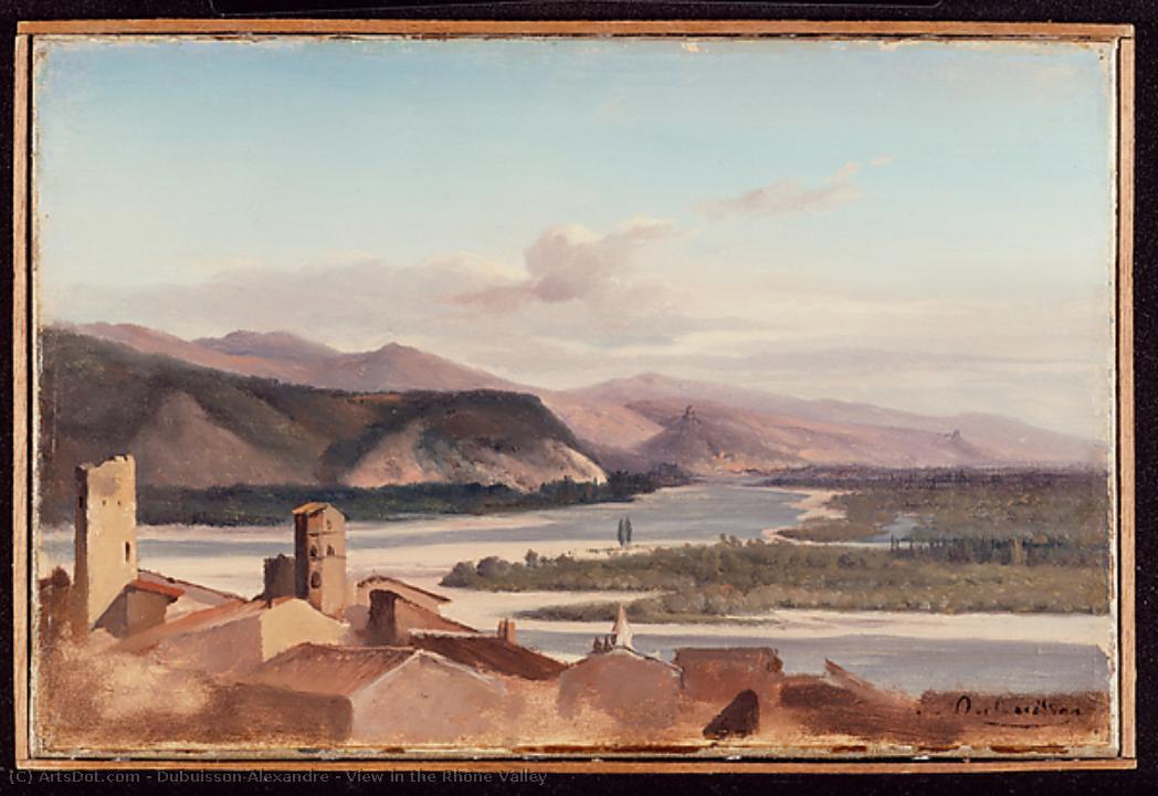 View in the Rhône Valley by Dubuisson Alexandre, oil on linen painted by hand