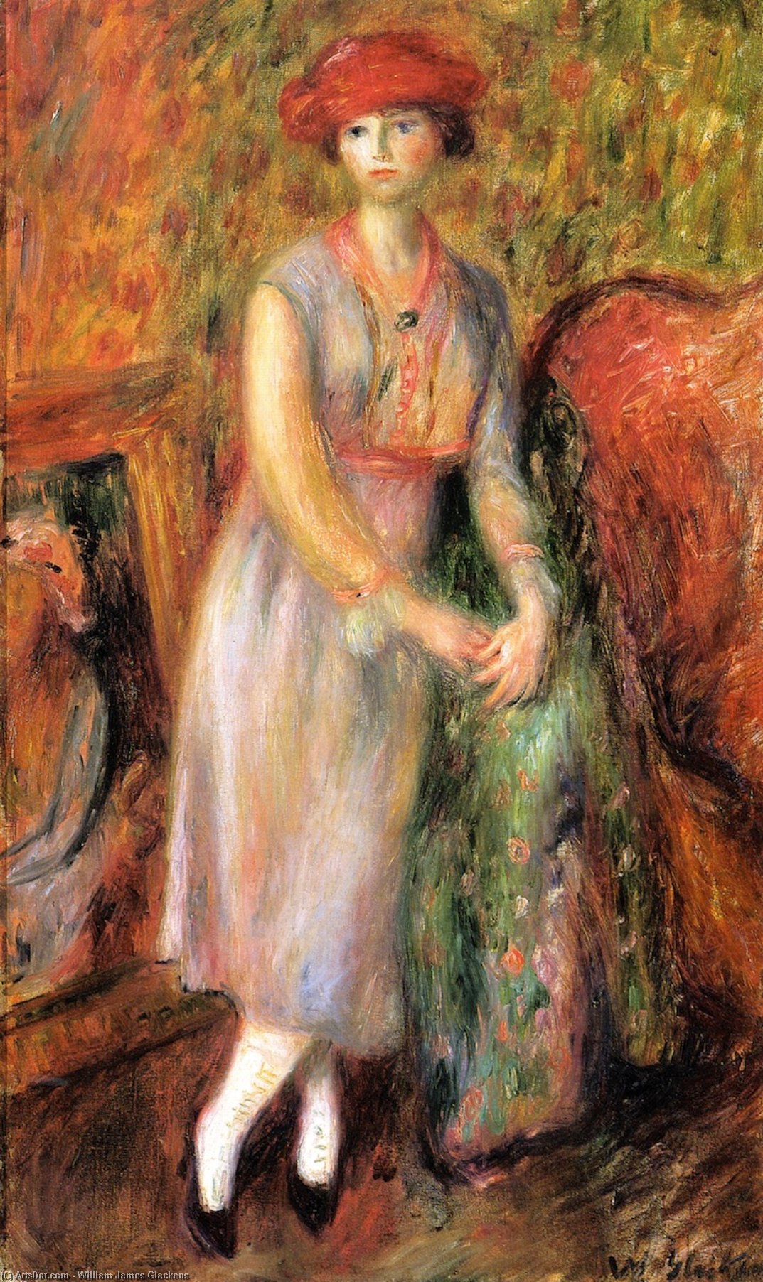 Ragazza In Bianco Spazzole — William James Glackens