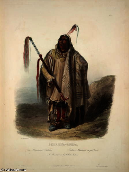 A Minatarre Or Big Bellied Indian — Karl Bodmer