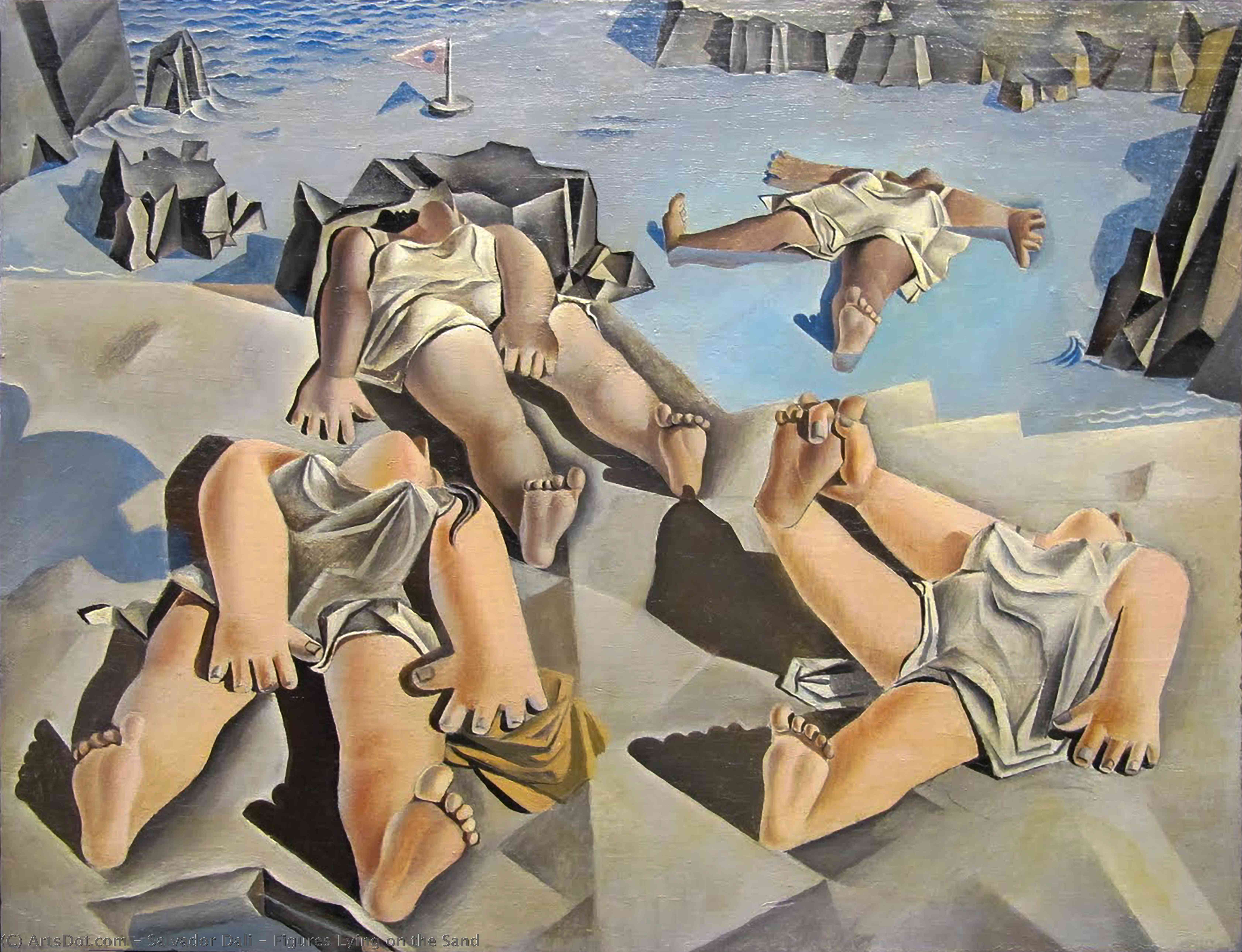 Figures Lying On The Sand — Salvador Dalí