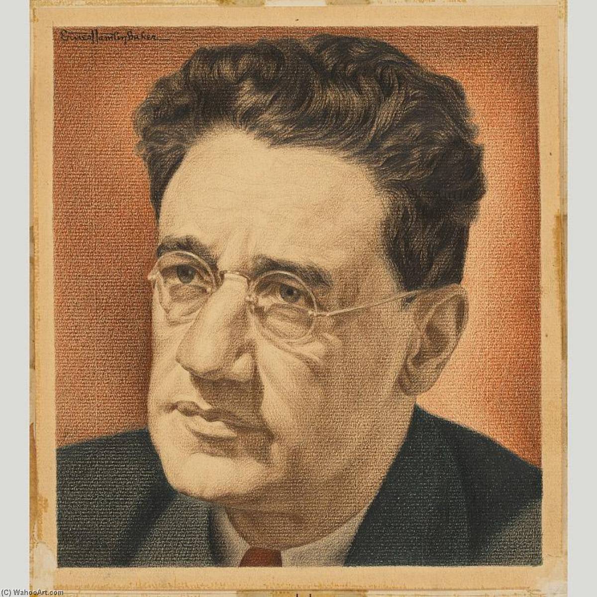George S. Kaufman by Ernest Hamlin Baker, oil on linen painted by hand