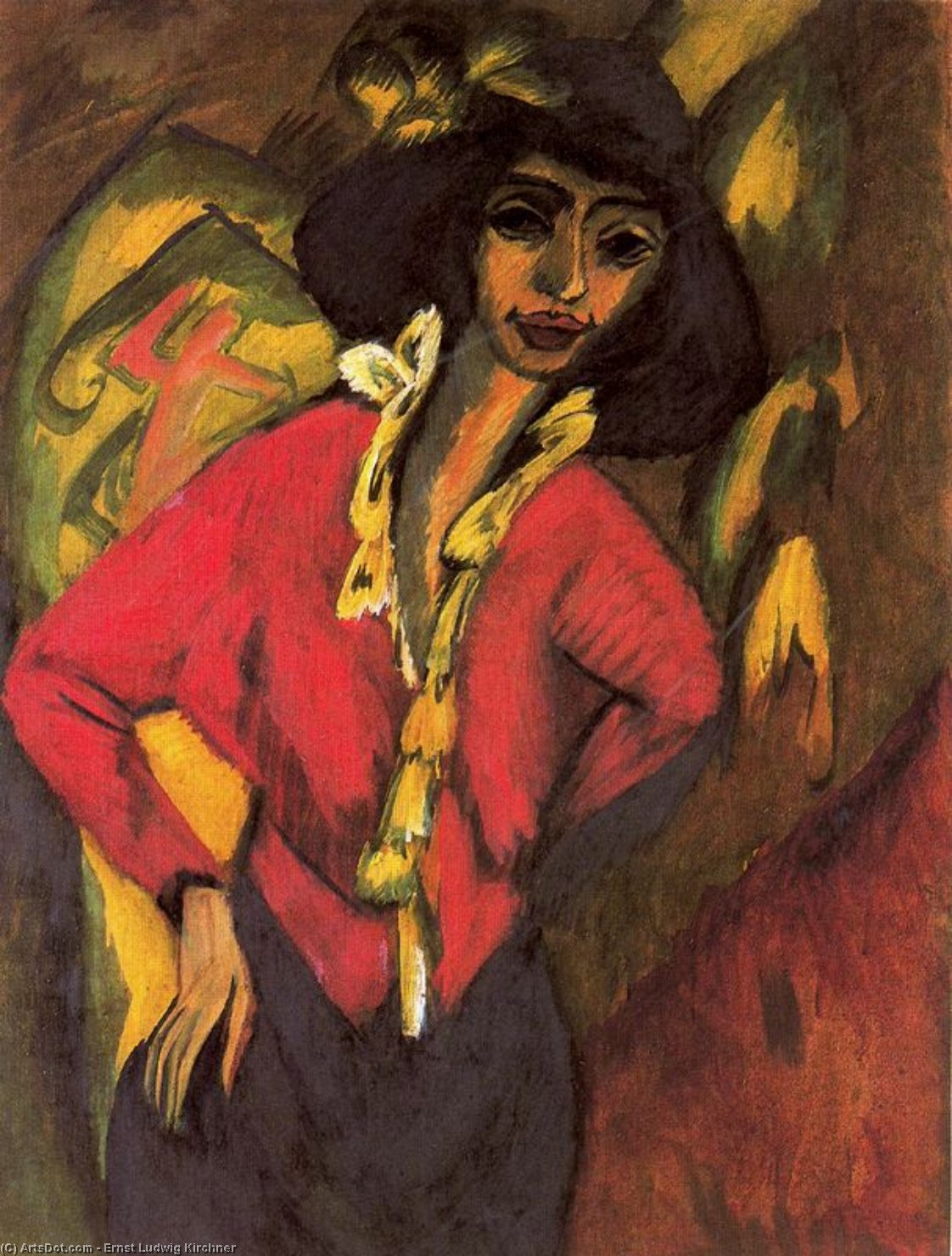 Female Head, Gerda — Ерnst Лудвиг Киршнер
