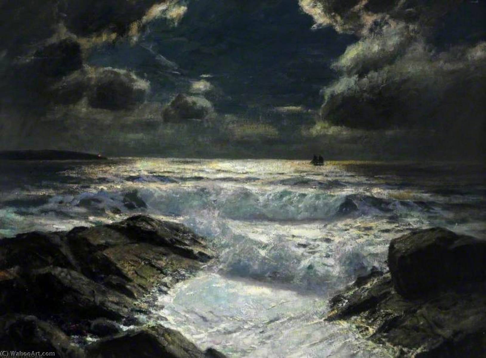 Cloudy Moonlight — Albert Julius Olsson
