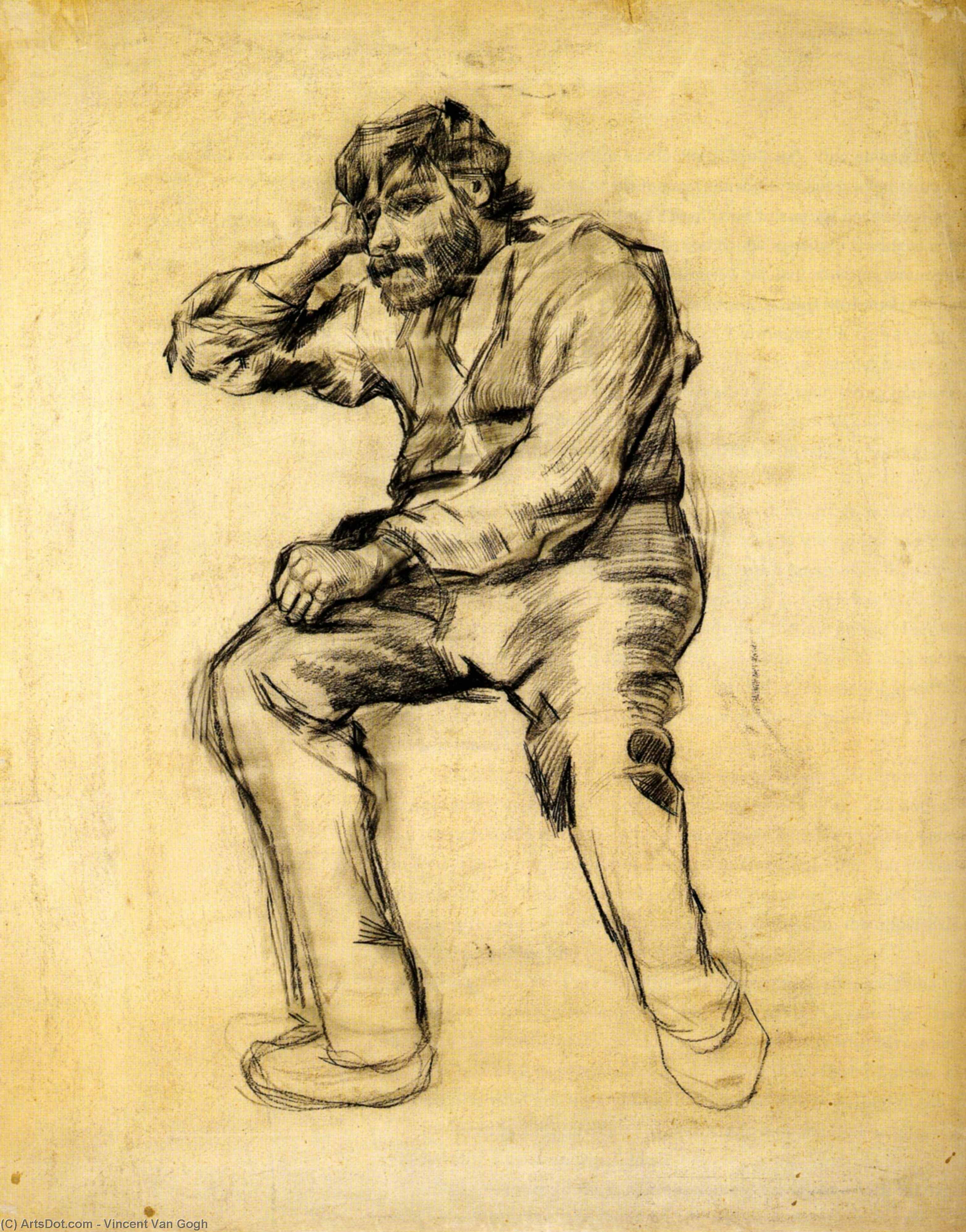 Sitzender Mann Mit Bart — Vincent Willem Van Gogh