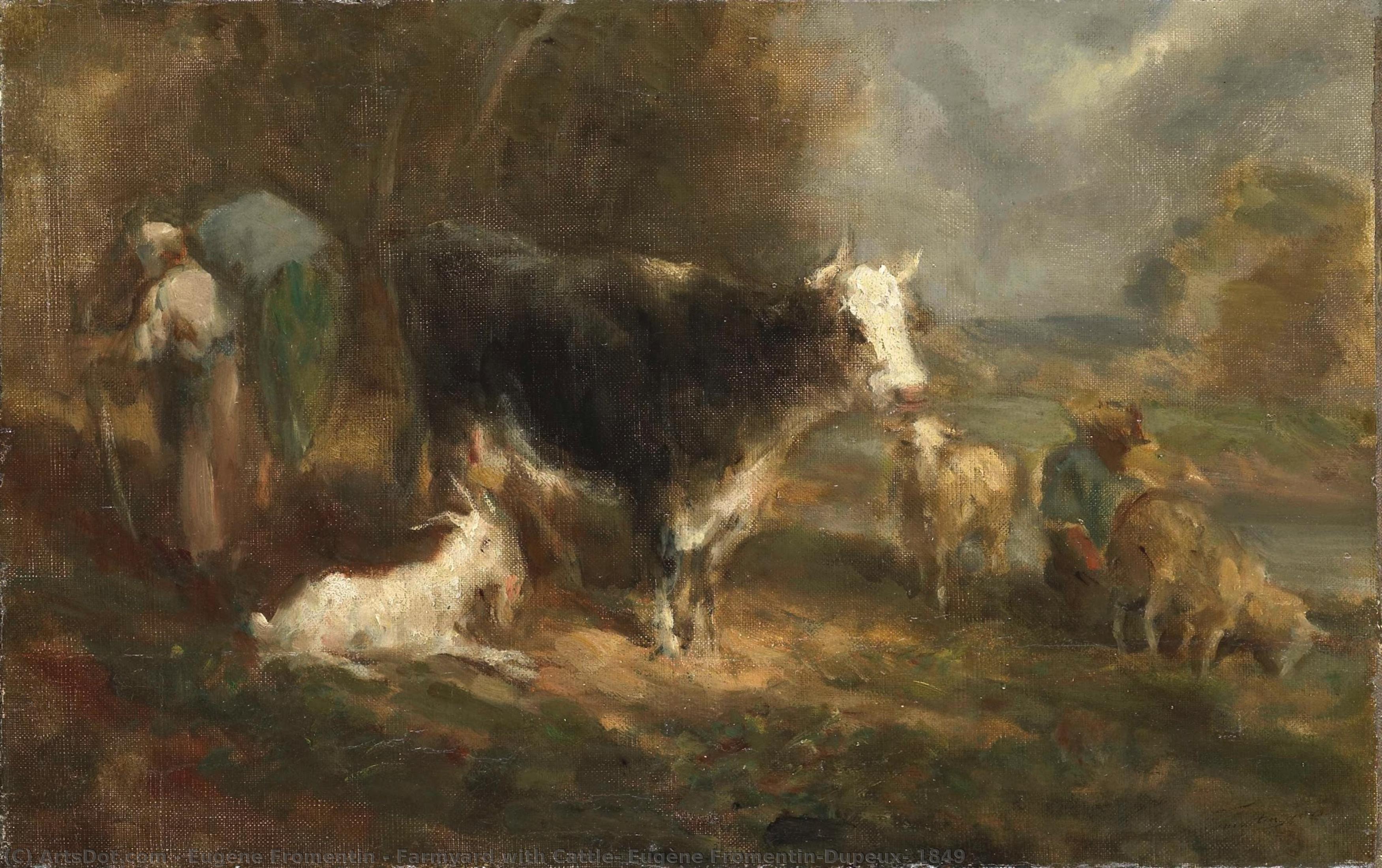 Farmyard With Cattle, Eugène Fromentin-dupeux, 1849 — Eugén Fromentin