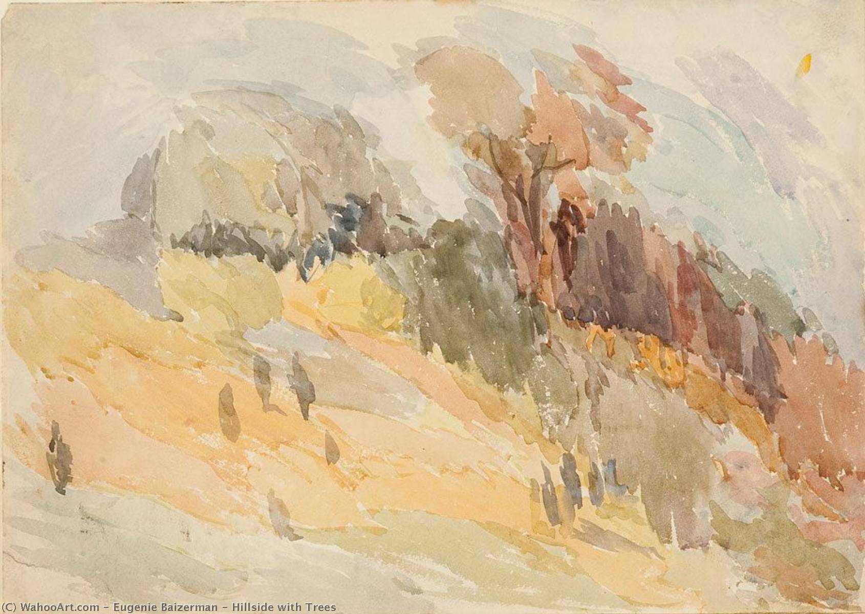 Hillside With Trees — Eugenie Baizerman