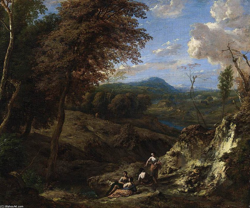 Wooded Hilly Landscape — Cornelis Huysmans