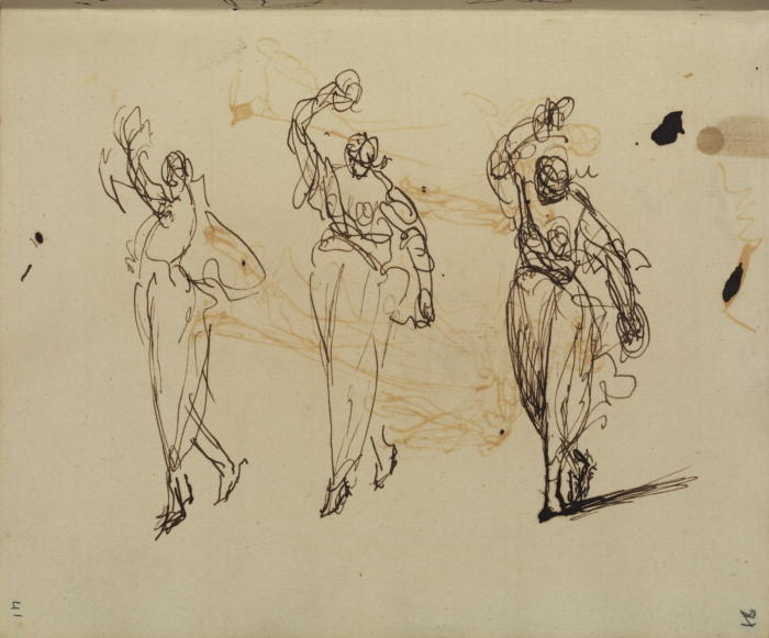 Page from a sketchbook 27 av George Romney, olje på lin malt for hånd