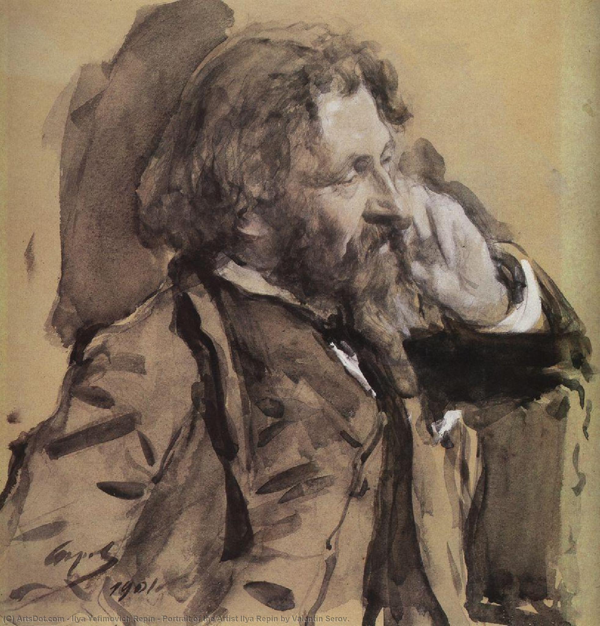 Portrait Of The Artist Ilya Repin By Valentin Serov. — Ilya Yefimovich Repin