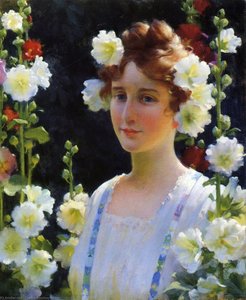 Among The Hollyhocks
