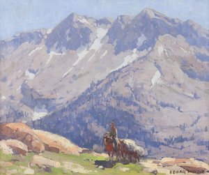 A Rider With Packhorses In The Sierra
