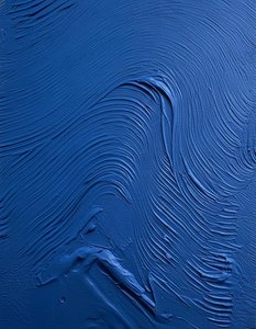 Monochromatic Echoes Of Cobalt Waves In A Sculptural Impasto Study — David Moreau