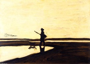 A Hunter And His Dog In The Camargue — Auguste Chabaud