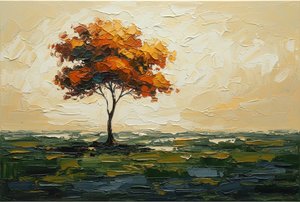 Solitudine Dorata: Uno Studio Monumentale Impasto Di Serenità Autunnale E Luce — Christian Noiret