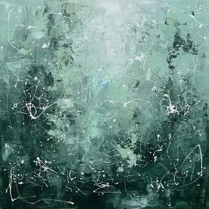 Ätherische Schatten In Tiefem Waldgrün Mit Fragmentierten Weißen Lichtspritzern — David Moreau
