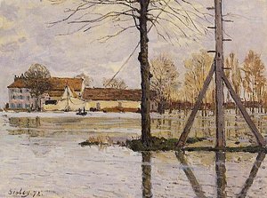 Traghetto All'isola De La Loge, Inondazione — Alfred Sisley