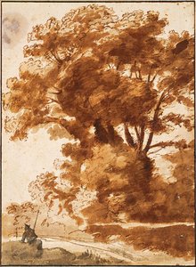 Gruppo Di Alberi E Pastore In Riposo — Claude Lorrain (claude Gellée)