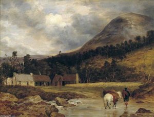 Bringing In A Stag (figure And Animals By Sir E. Landseer) — Frederick Richard Lee