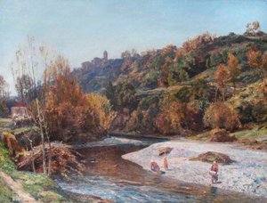 The River At Cagnes, Alpes Maritimes, France — Herbert Edwin Pelham Hughes Stanton