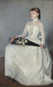 From The Walk - Lady In A White Dress — Olga Boznańska