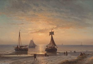 Strand Bij Zonsondergang