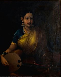 Una dama tamil che suona lo swarbat