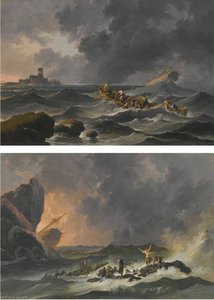Two shipwreck scenes