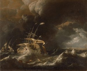 Dutch Merchant - Ships In A Storm — Ludolf Backhuysen I
