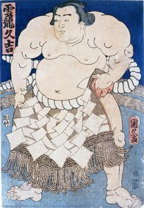A Sumo Wrestler，u Nryu Hisakichi — Utagawa Kunihisa Ii