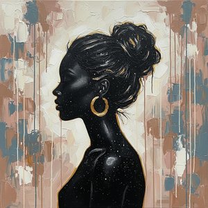 Celestial Silhouette In Gilded Earth Tones: A Meditative Monolith Of Cosmic Dust — Christian Noiret, Contemporary Abstract Painting