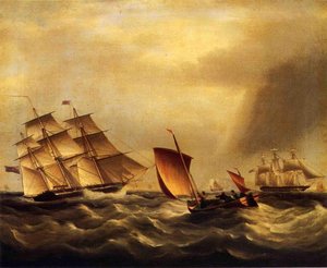 Shipping In Rough Seas — James Edward Buttersworth
