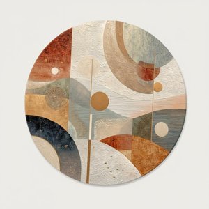 Ethereal Echoes Of Ochre And Slate In A Monumental Circular Abstraction — Laurent Fabre