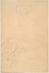 Seminudo Sentado (estudio Para — Gustav Klimt
