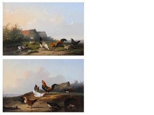 Chickens And Ducks By A Culvert Entrance — Cornelis Van Leemputten