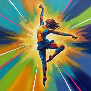 Ephemeral Ascent: A Symphony Of Radiant Motion And Electric Hue. — Laurent Delcourt, Colorful / Vibrant Art