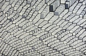 Overlapping Grey Squares Painting