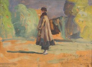 Estudio De La Sra. Hugh Peel, Propietaria De 'poethlyn', Ganadora Del Grand National, 1919 — Sir Alfred James Munnings