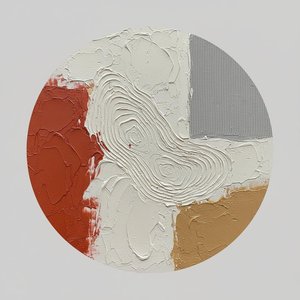Ethereal Topographies In Terracotta And Cream: A Monumental Tondo Of Organic Motion