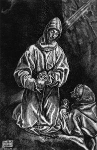 St Francis And Brother Leo Meditating On Death — Diego De Astor